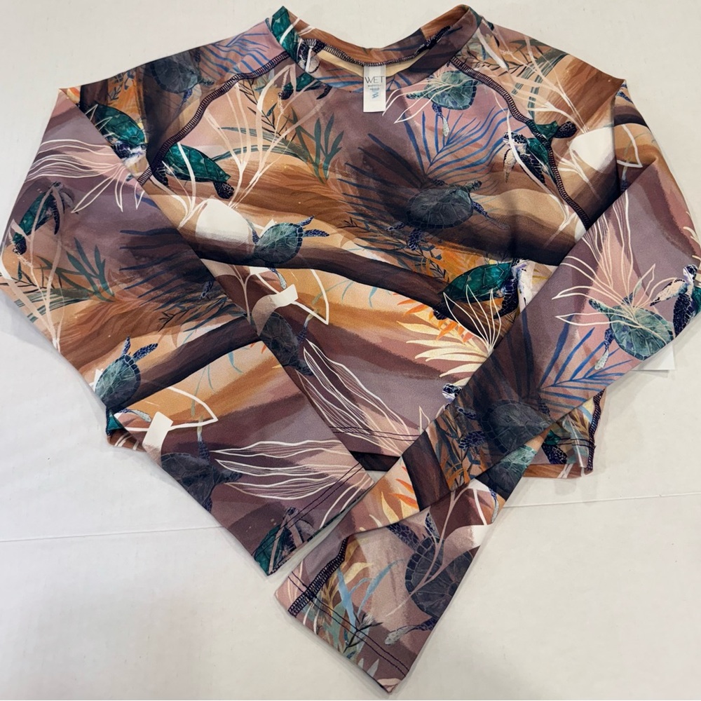 Floral Long Sleeve Swim Top - Picture 2 of 10